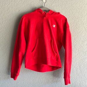 Champion Red Cropped Hoodie